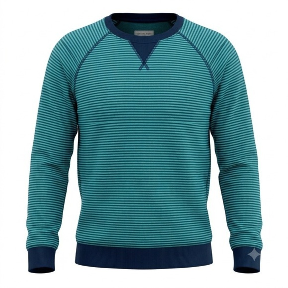 Lululemon Reversible Striped Teal Black & Heathered Navy Long Sleeve Top 10 EUC